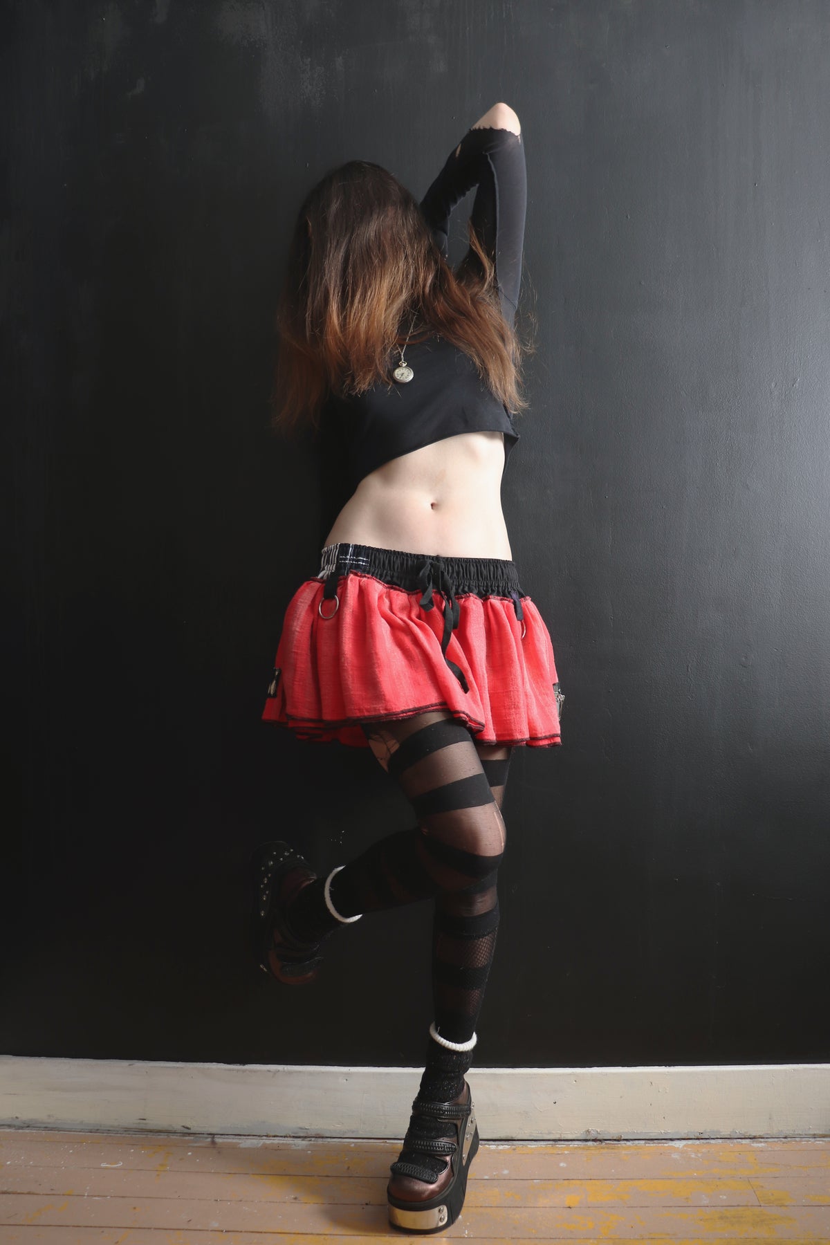 WhenSheComesAroundExploring (One Size) Cotton Patch Mini Skirt With Pockets Bigtop Stripes