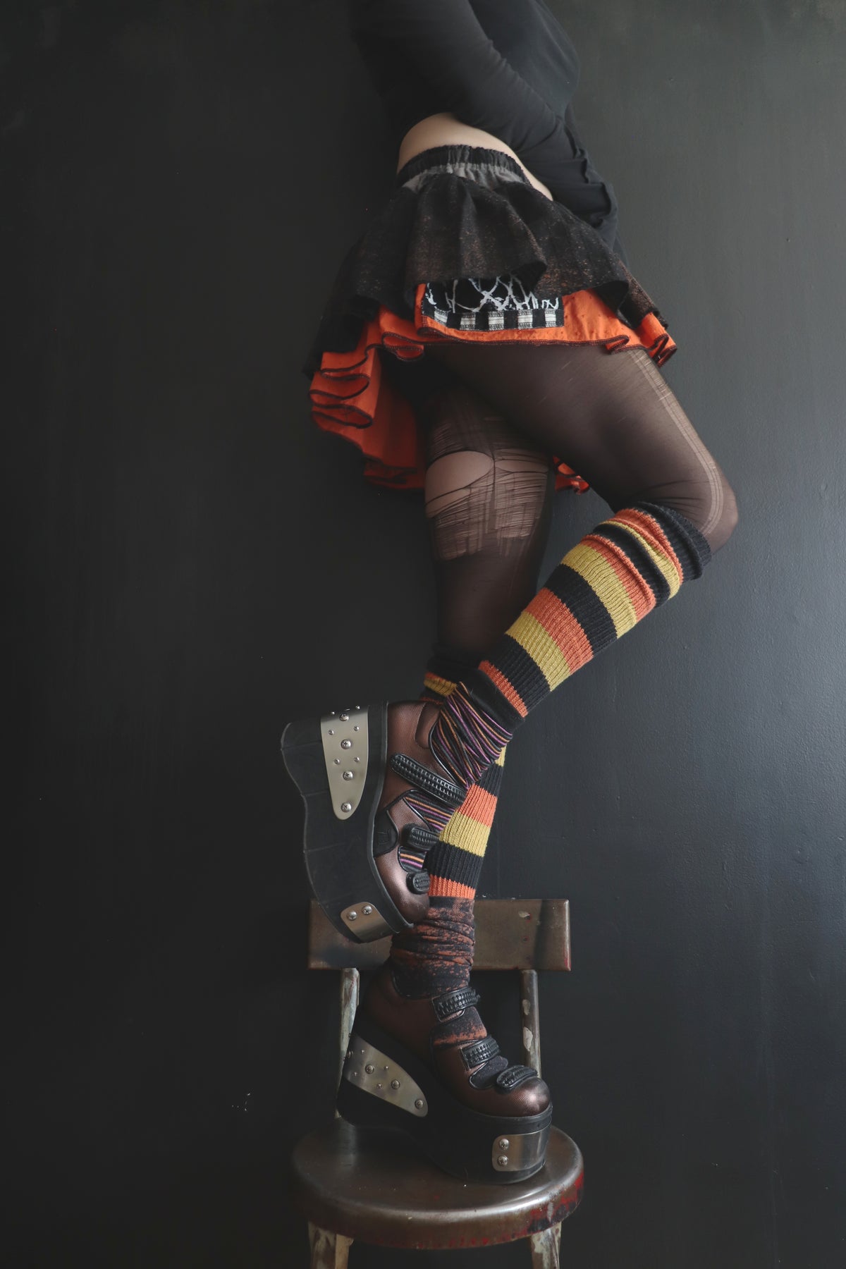ASilenceYouCouldName (One Size) Cotton Patch Ultra Mini Skirt With Pockets Subtle Spooky Mix